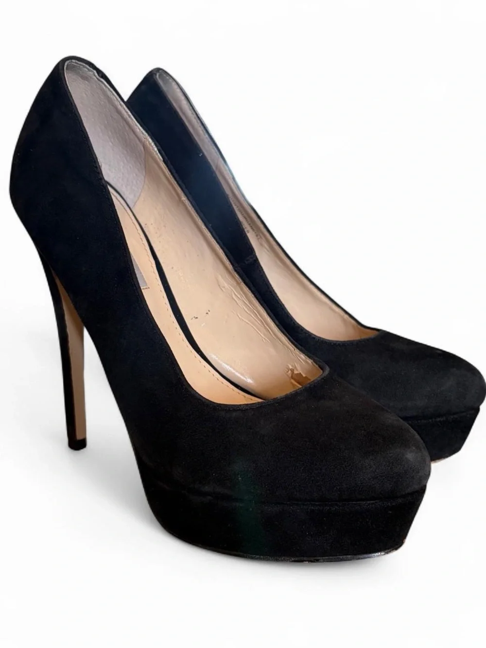 Steve Madden Black Suede Platform Pumps Sz 7